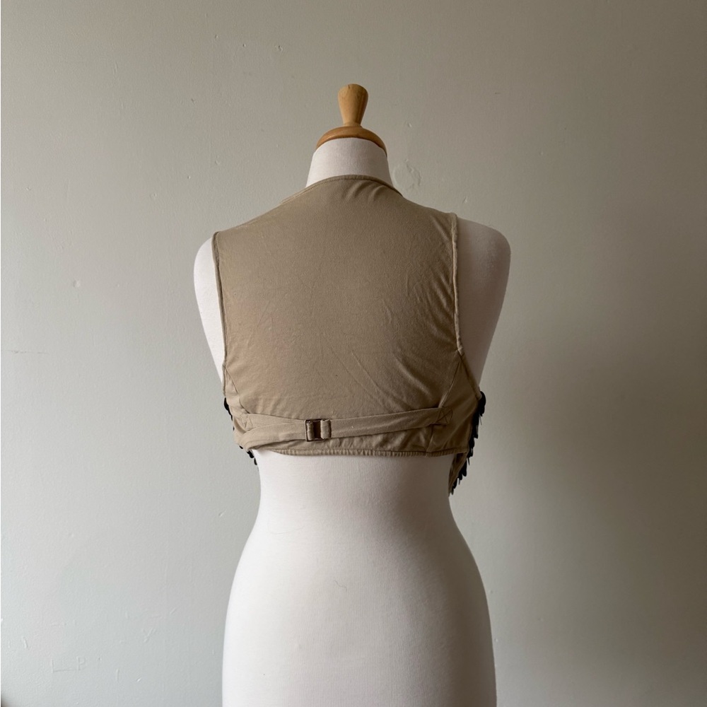 Top Shop Kate Moss Silver Sequin Coin Vest Open Front Festival Statement Top - Picture 5 of 11